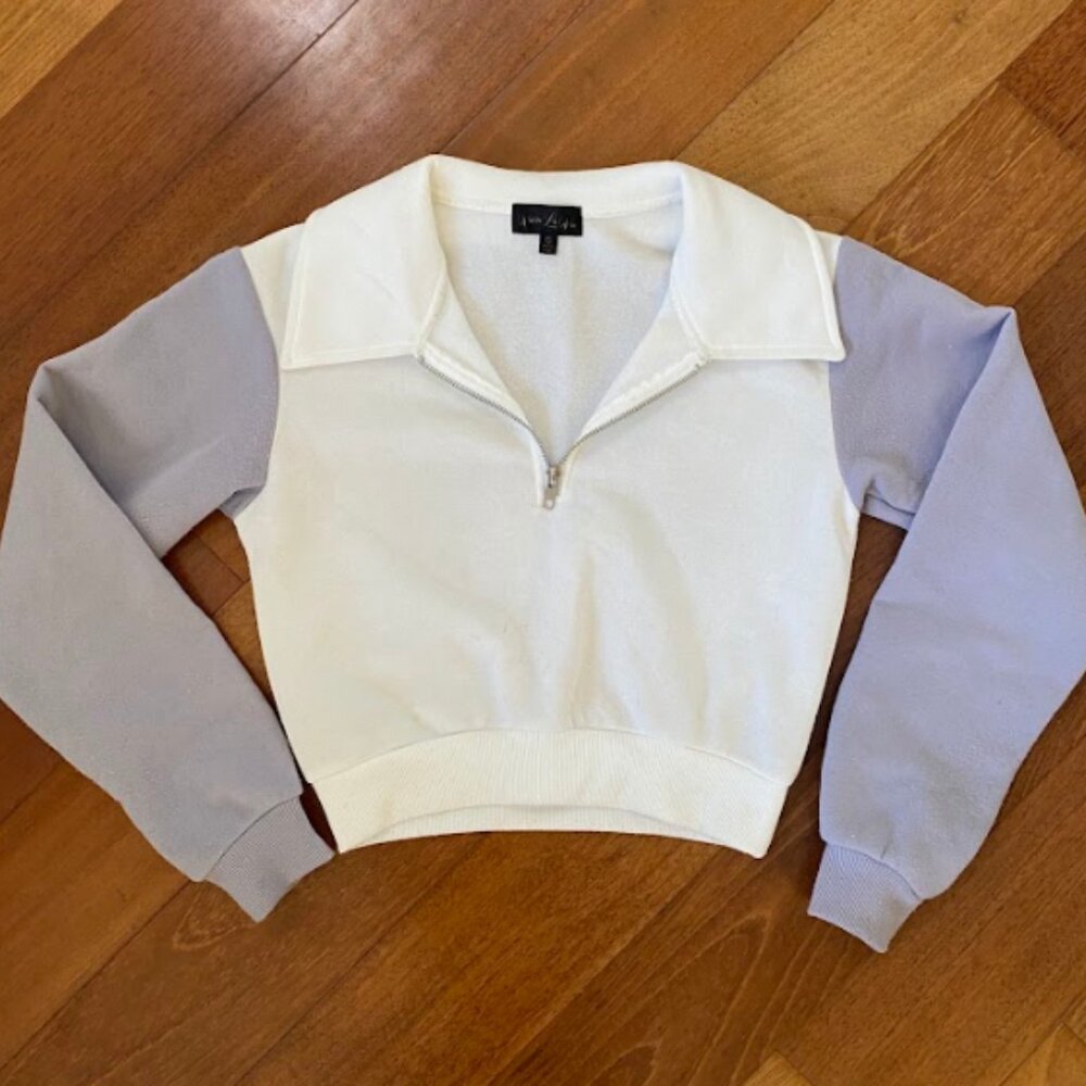 Purple and white quarter zip jacket - Vivir La Vie